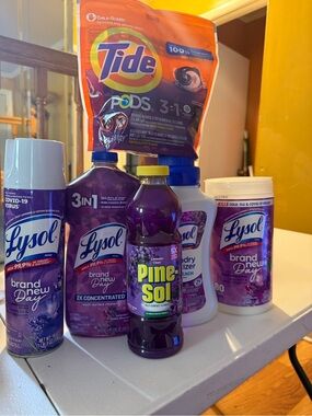 Household Bundle - Tide, Lysol, Pine-sol Brands Multi-Surface Cleaner - Purple